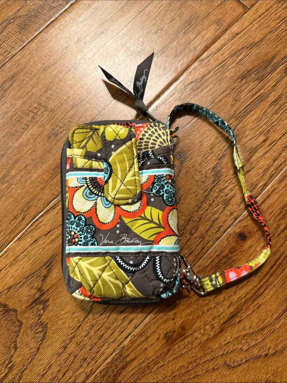 Vera Bradley Quilted Zip Organizer Wallet Wristlet Floral Multicolor